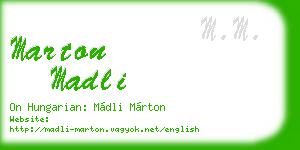 marton madli business card